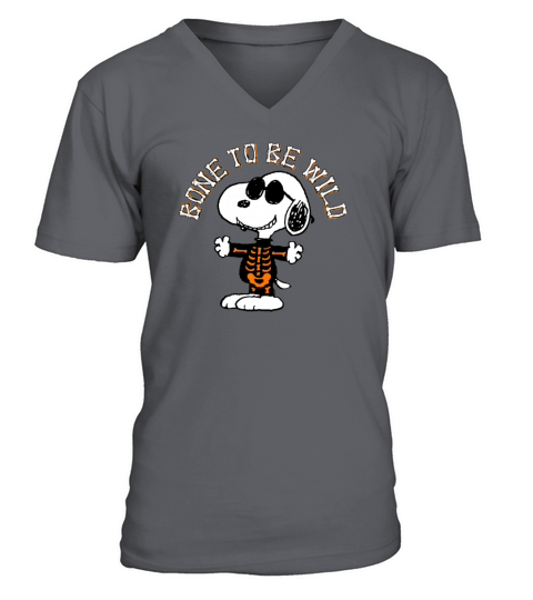 Peanuts Halloween Snoopy Bone 2 Be Wild Men's V-Neck T-shirt