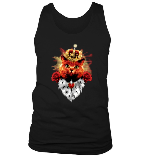 Red Cat King Queen Crown Roses Love Heart TShirt Tank Top Unisex