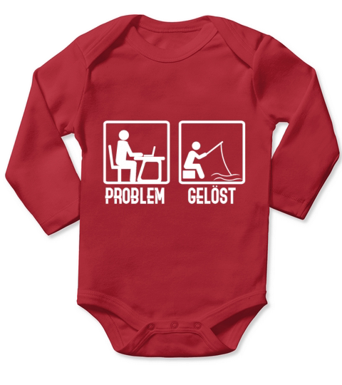 Problem Then Go Fishing Fisherman Long Sleeve Baby One-Piece