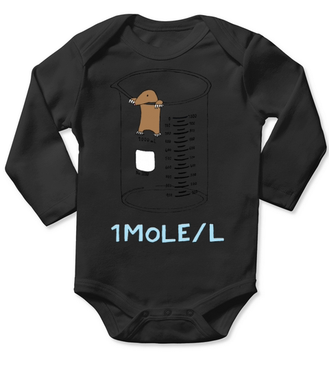Chemistry 1 Mole per Litre for Mole or Avogadros Long Sleeve Baby One-Piece