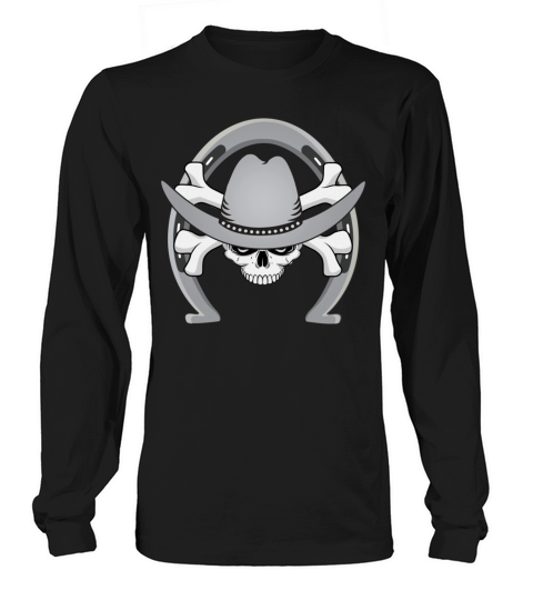 Cowboy Skull Horseshoe Women's Long Sleeve