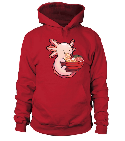 Cute Kawaii Anime Axolotl Japanese Ramen Noodles Men's Hoodie