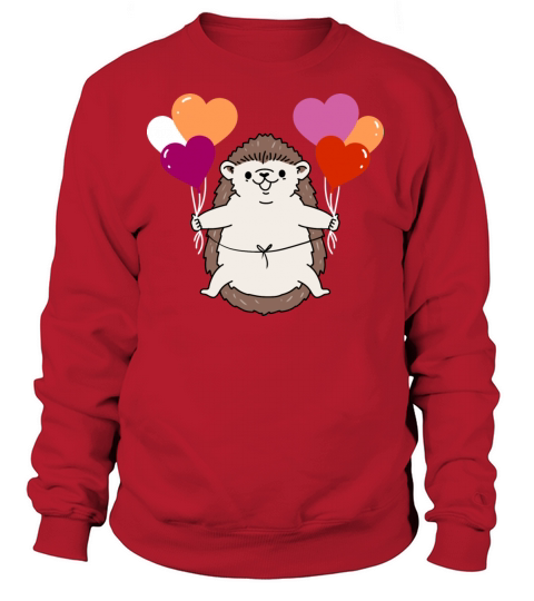 Hedgehog Heart Balloon Orange Pink Lesbian Pride Women's Sweatshirt