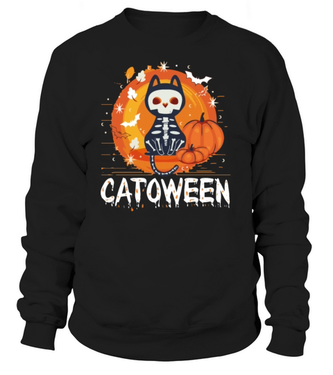 Catoween Halloween Happy Meoween Holiday Ghost Women's Sweatshirt