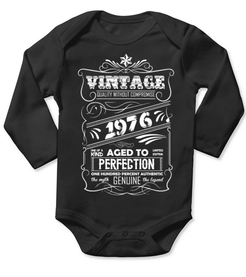 Vintage Aged To Perfection 1976 Long Sleeve Baby One-Piece