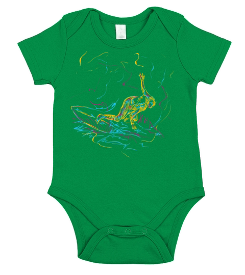 Surfing Gift for Surfers and Surfers Abstract Art Short Sleeve Baby One-Piece