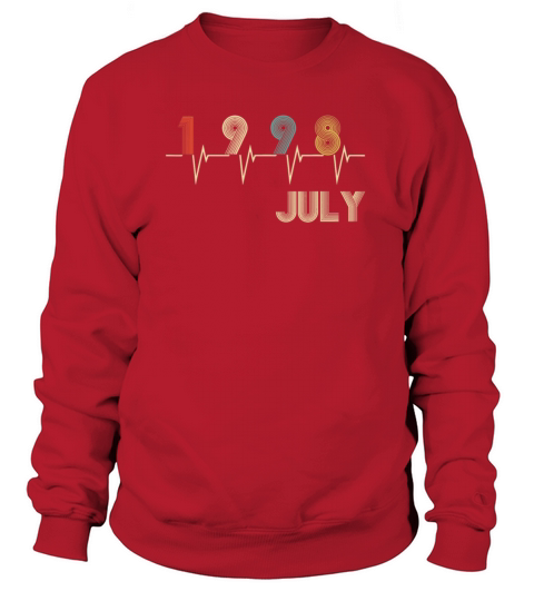 Vintage Heartbeat Retro July 1998 21st Birthday Women's Sweatshirt