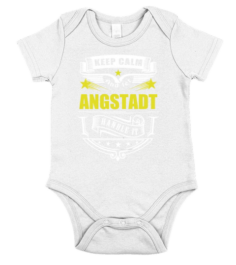 Keep calm and let ANGSTADT handle it Short Sleeve Baby One-Piece