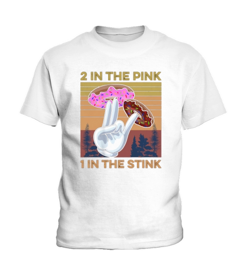 Retro Vintage 2 in the Pink 1 in the Stink Donut Two Holes Kids T-Shirt