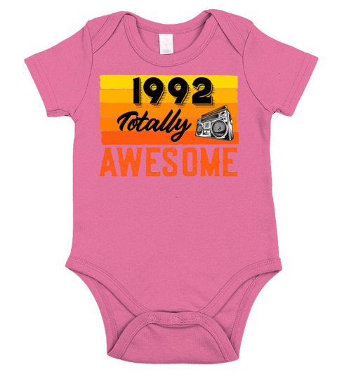 1992 Totally Awesome Vintage Retro Mom Birthday Short Sleeve Baby One-Piece