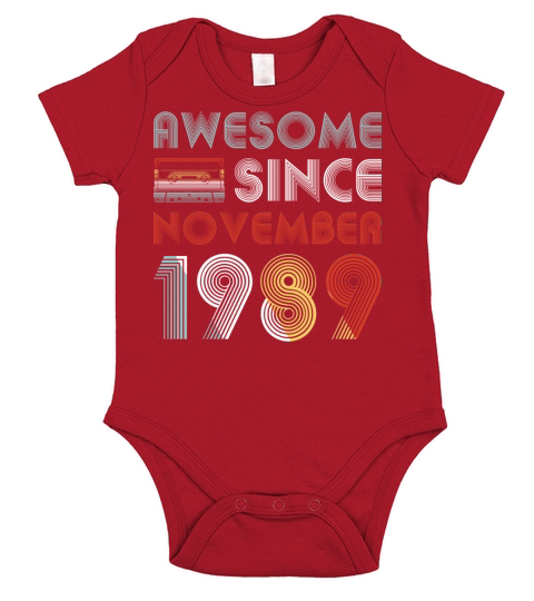 Vintage Awesome Since November 1989 30th Birthday Short Sleeve Baby One-Piece
