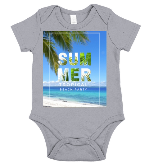 Summer tropical beach party Short Sleeve Baby One-Piece