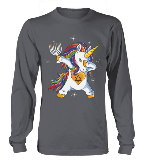 Jewnicorn Funny Hanukkah Dabbing Menorah Hanukkah Women's Long Sleeve