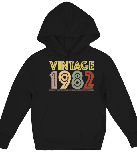 Vintage 1982 Retro Birthday Gift Kids Hoodie
