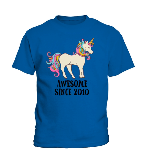 Awesome Since 2010 Unicorn Birthday Gift Kids T-Shirt