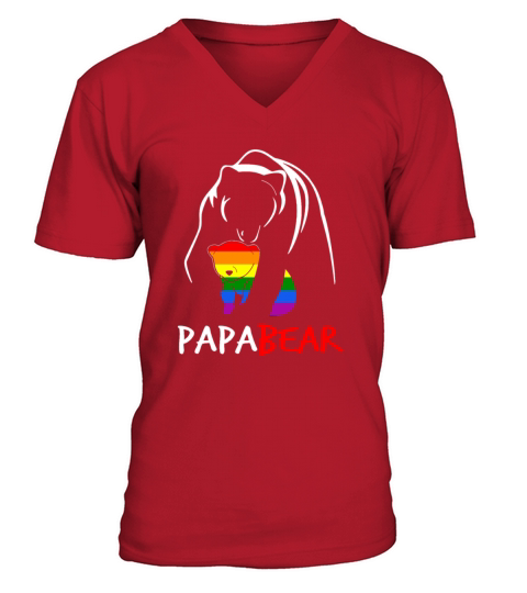 LGBT Papa Bear T Shirt Gay Pride Equal Rights Rain Men's V-Neck T-shirt