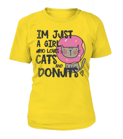 Womens Im just a girl who loves donuts and cats Women's T-Shirt