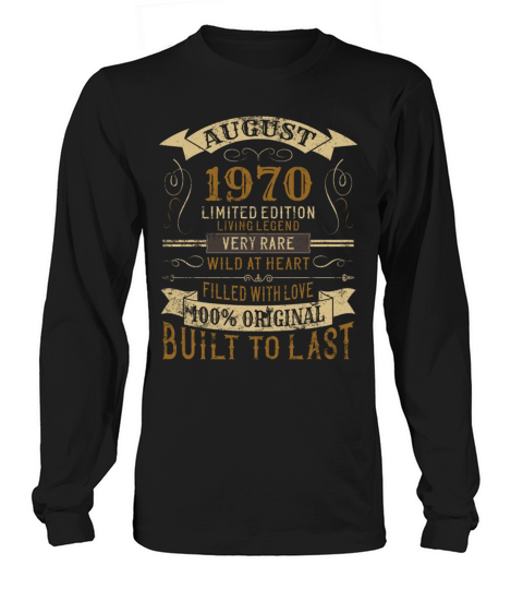 August 1970 50th Birthday Vintage Limited Edition Men's Long Sleeve