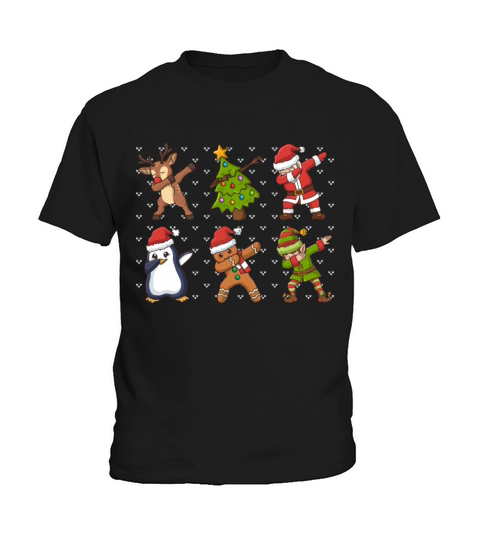 Merry Christmas Christmas Dabbing Santa Elf Reindeer Kids T-Shirt