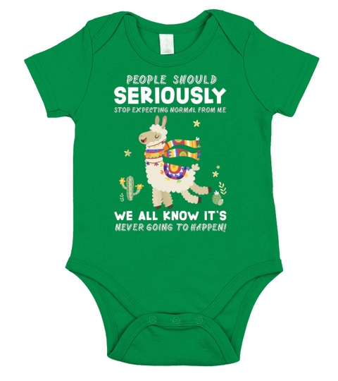 People Should Stop Expecting Normal From Me Llama Short Sleeve Baby One-Piece