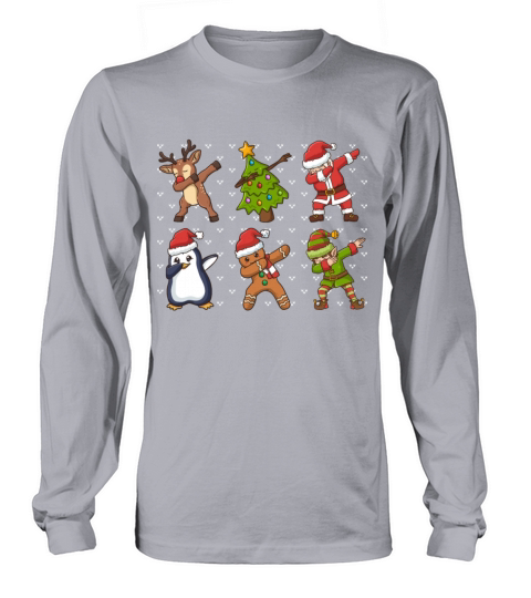 Christmas Dabbing Santa Elf Reindeer Women's Long Sleeve