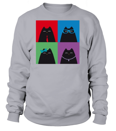 Funny Black Cat Pop Art Women's Sweatshirt