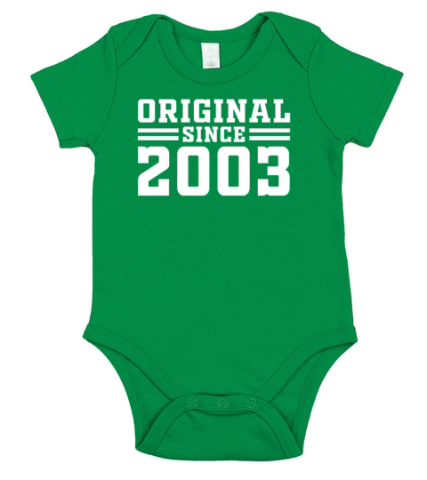 18th Birthday Gift Vintage 2003 18 Years Short Sleeve Baby One-Piece