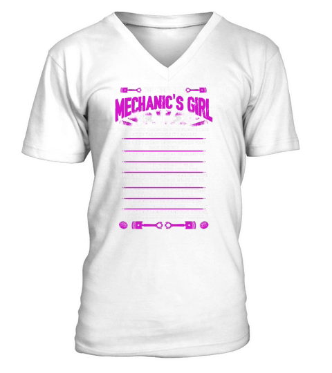 YOU MIGHT BE A MECHANIC  X27 S GIRL IF    Tshirts V-Neck T-shirt
