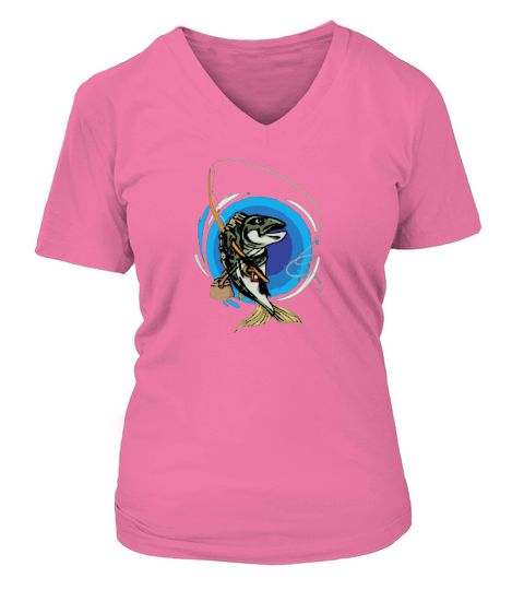 Fish Fishing V-neck T-Shirt Woman