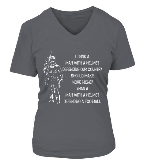 I think a man with a helmet defending our country V-neck T-Shirt Woman