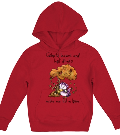 Unicorn enjoys day in autumn Kids Hoodie