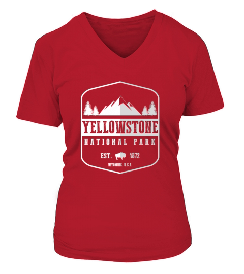 Yellowstone National Park - Coffee Mug (colored) V-neck T-Shirt Woman
