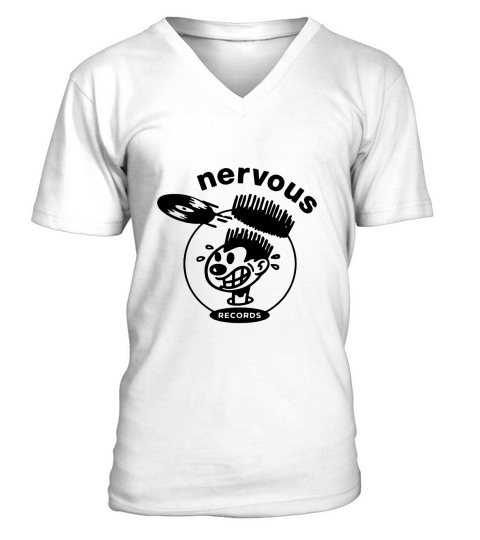 Nervous Records V-Neck T-shirt