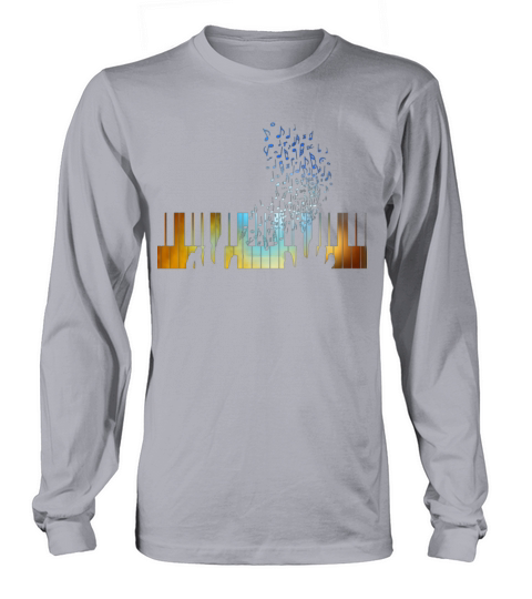 Hands Playing on Piano Keyboard Gift for Music Men's Long Sleeve