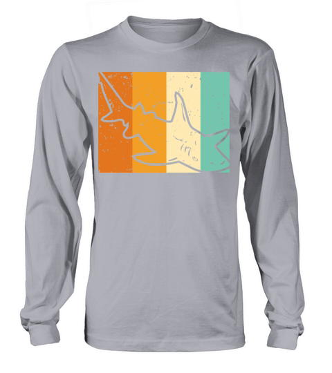 Vintage Shark Fish Sharks Ocean Sea Biologist Men's Long Sleeve