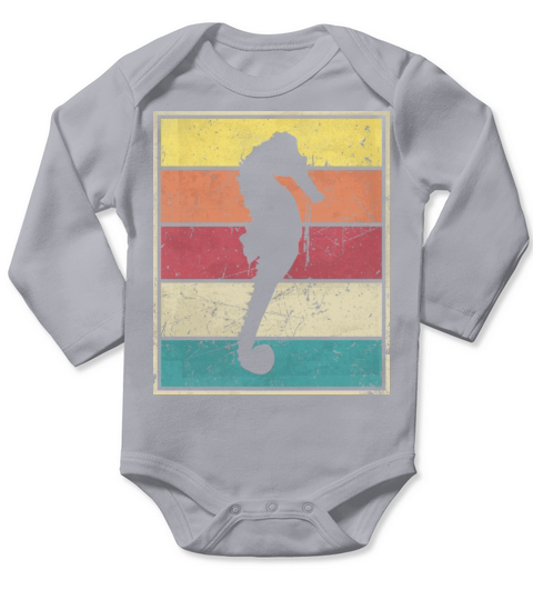 Seahorse Retro Vintage classic Long Sleeve Baby One-Piece