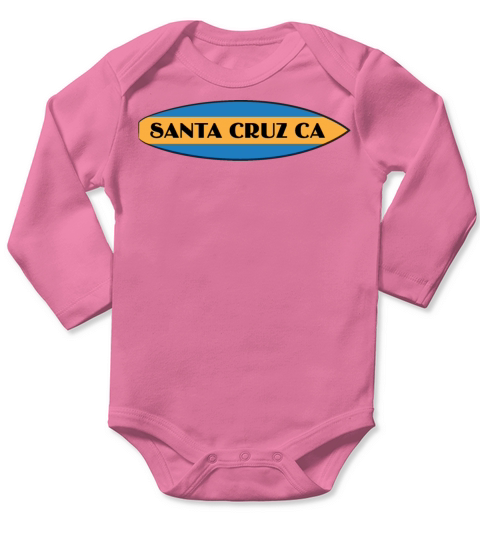 Santa Cruz California Surfboard Horizontal Long Sleeve Baby One-Piece