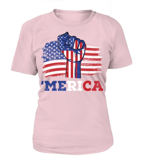 July Fourth 4th Distressed USA Flag Raised Fist Women's T-Shirt