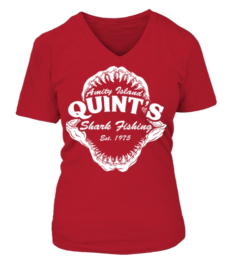 quint shark fishing Women's V-Neck T-shirt