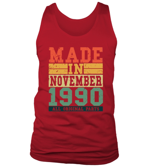1990 Birthday November Vintage Saying Men's Tank Top