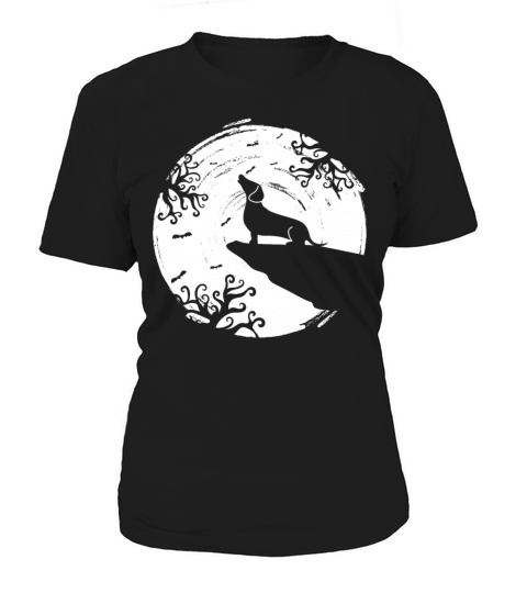 Dachshund And Moon Halloween werwolf Women's T-Shirt