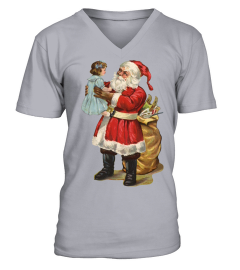I heart Christmas Santa Claus candy cane snowman Men's V-Neck T-shirt