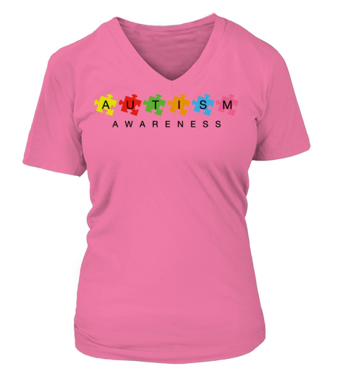 Autism Awareness V-neck T-Shirt Woman