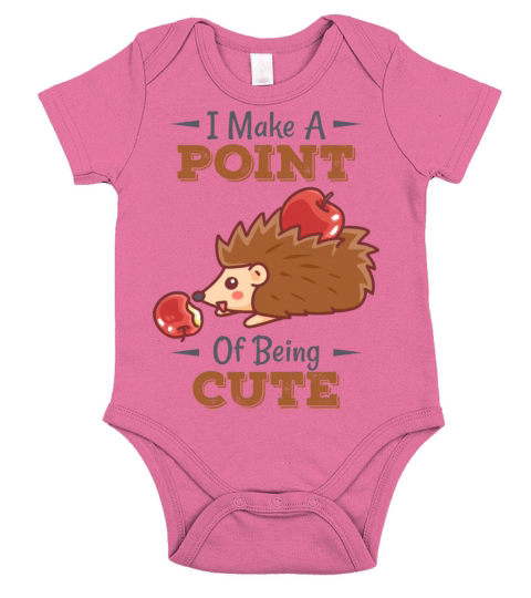 Hedgehogs I Make A Point Of Being Cute Hedgehog Short Sleeve Baby One-Piece