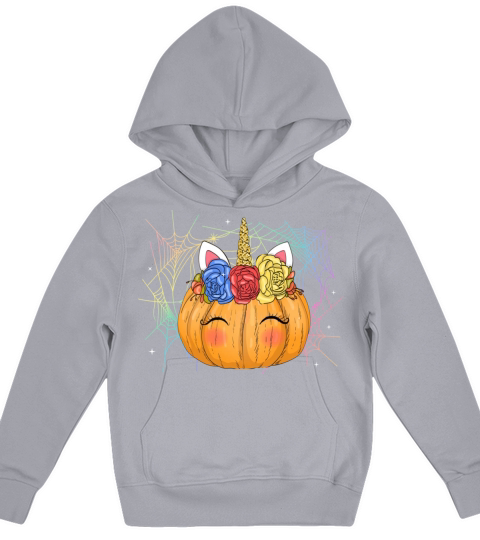 Women Halloween Unicorn pumpkin Kids Hoodie
