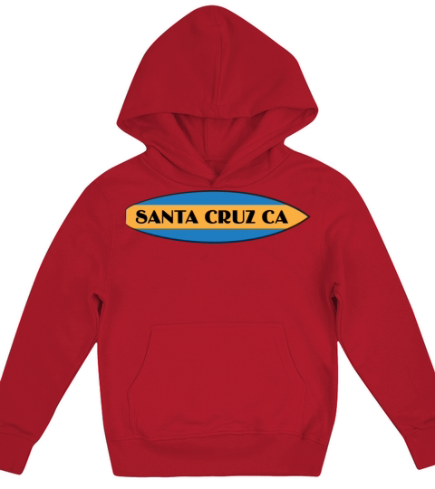 Santa Cruz California Surfboard Horizontal Kids Hoodie