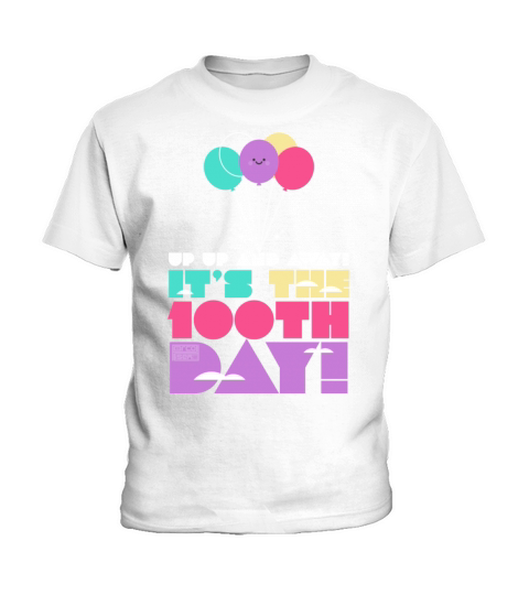Cute Colorful Up and Away Balloon 100 Days of Scho Kids T-Shirt