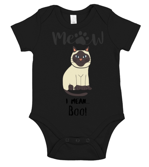 Meow I Mean Boo - Funny Short Sleeve Baby One-Piece