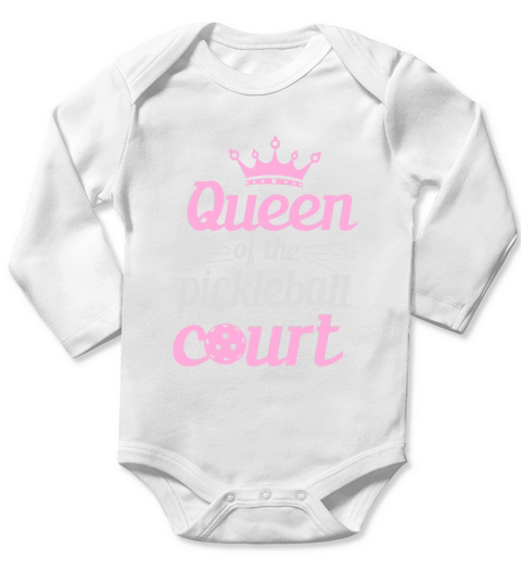 Queen Of Hte Pickleball Court Long Sleeve Baby One-Piece
