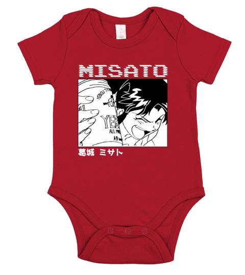 Misato Katsuragi with Beer Short Sleeve Baby One-Piece
